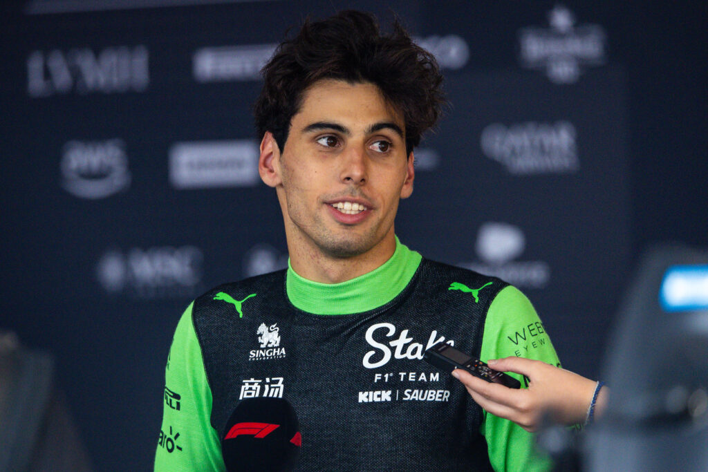 Gabriel Bortoleto of Sauber in an interview at the 2025 Austrian Grand Prix