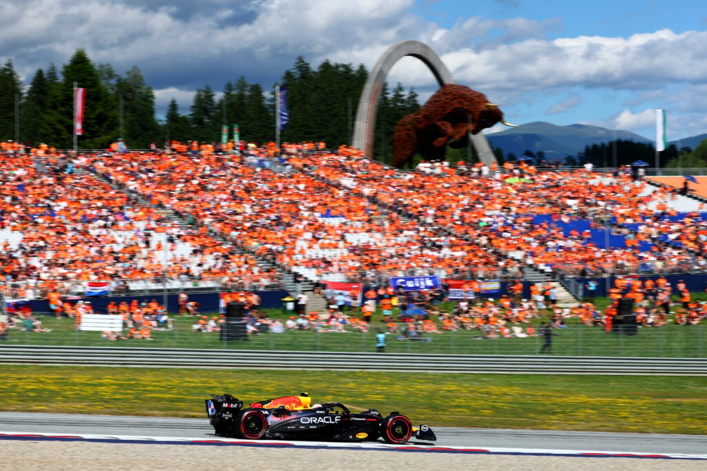 Red Bull driver Yuki Tsunoda on track during qualifying for the 2025 F1 Austrian Grand Prix
