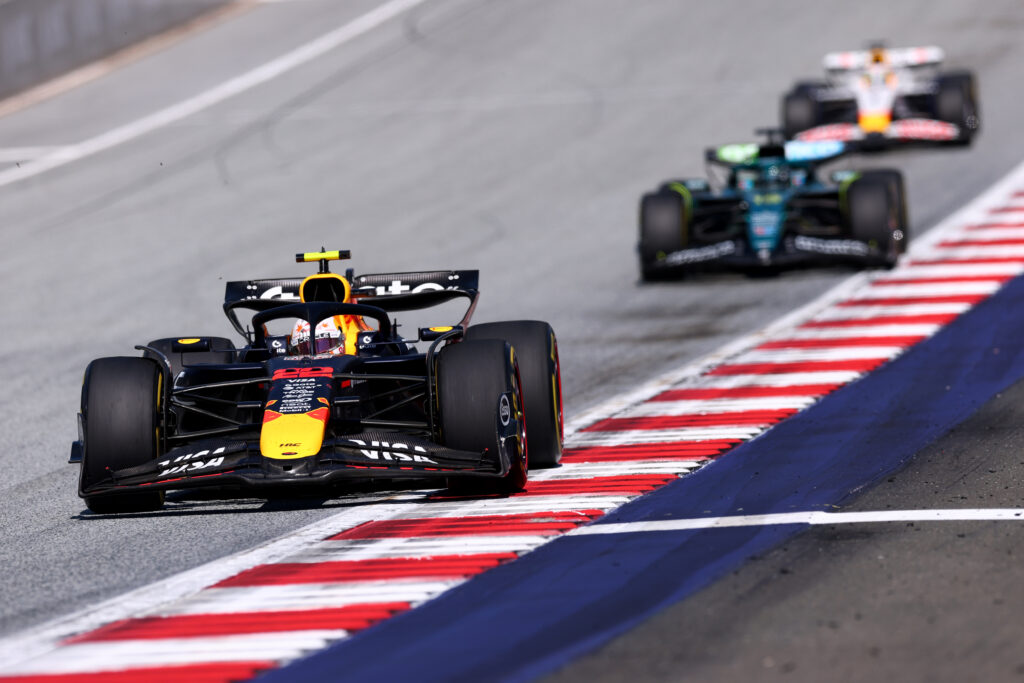 Red Bull driver Yuki Tsunoda racing at the 2025 F1 Austrian Grand Prix