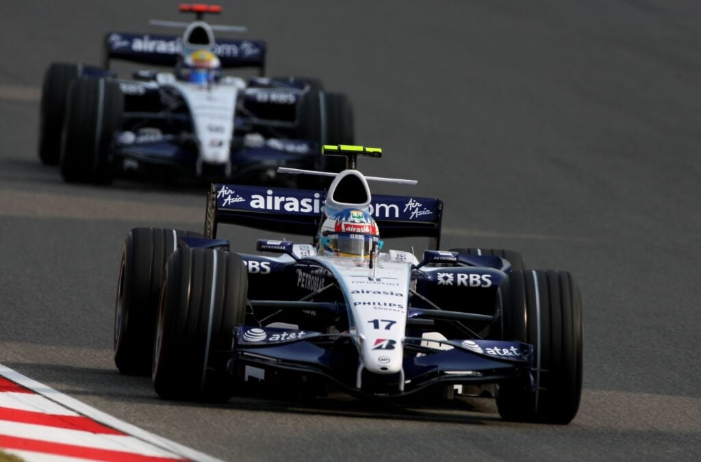 Williams drivers Alex Wurz and Nco Rosberg at the 2007 Chinese Grand Prix