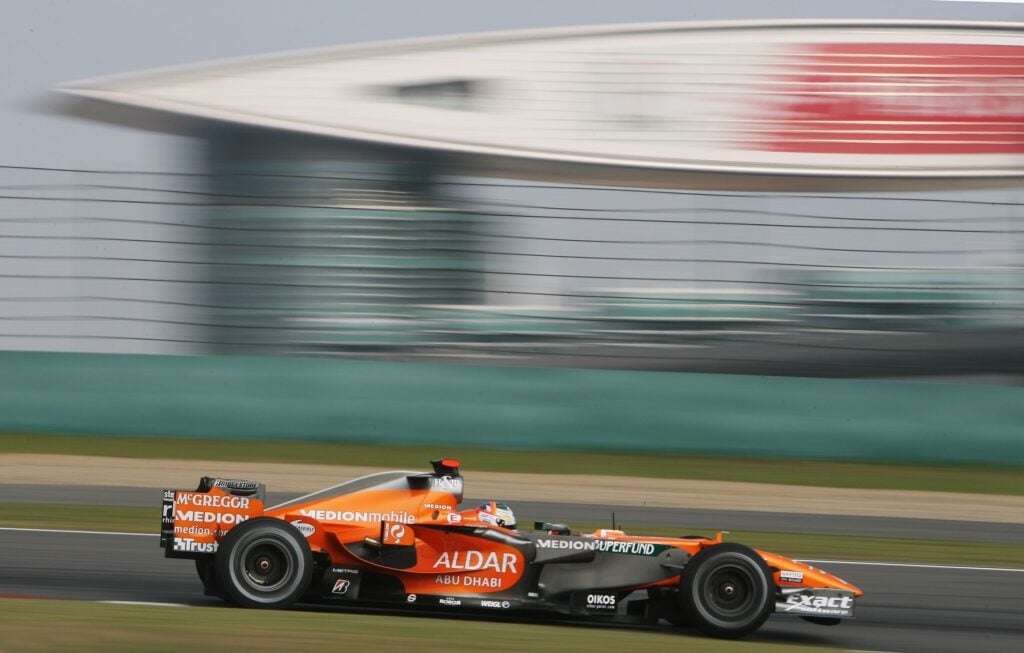 Spyker driver Adrian Sutil at the 2007 Chinese Grand Prix