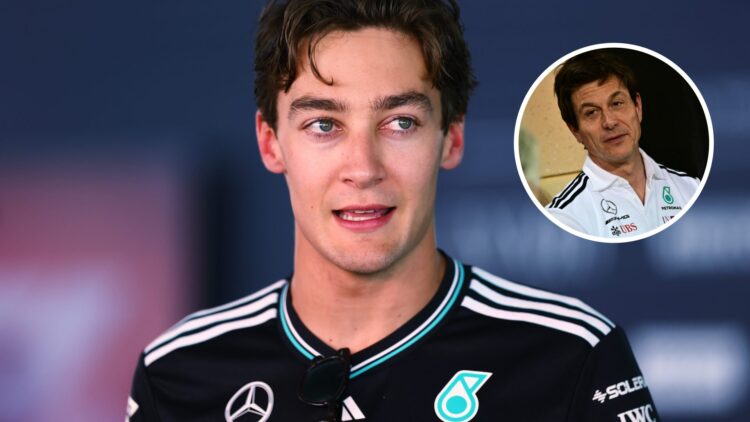 George Russell and Toto Wolff of Mercedes during the 2025 Formula 1 season