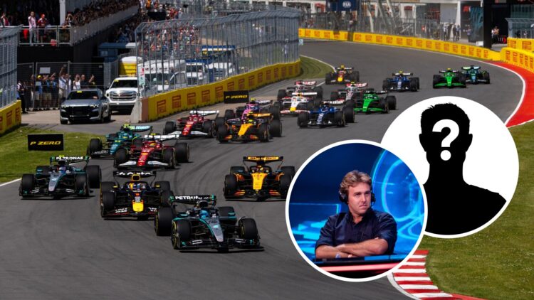 The race start to the 2025 Canadian Grand Prix, inset, Davide Valsecchi