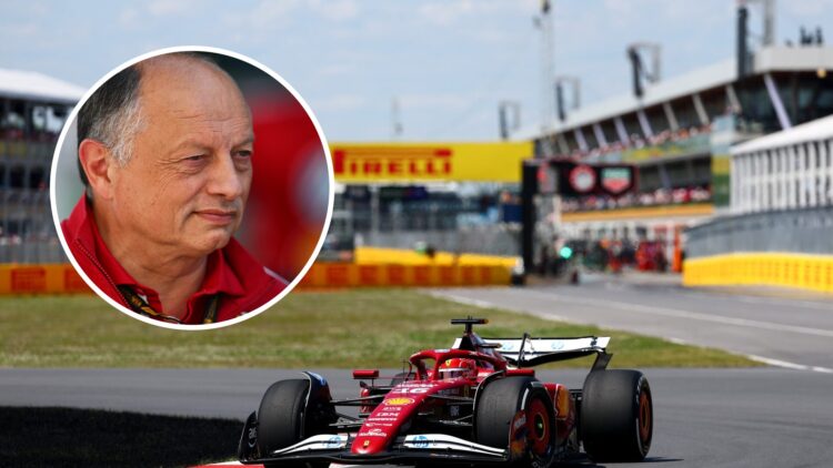Charles Leclerc and Fred Vasseur of Ferrari at the 2025 Canadian Grand Prix