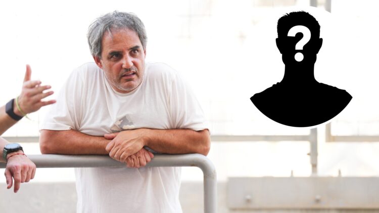 Juan Pablo Montoya at the 2025 Formula 2 round in Bahrain, inset Mystery driver
