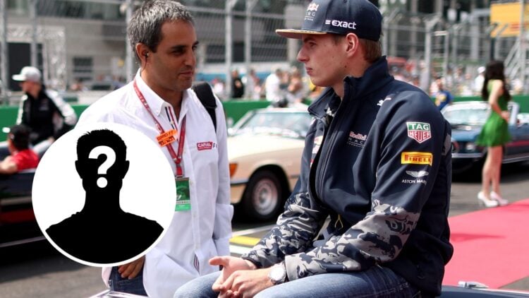 Red Bull driver Max Verstappen speaking to Juan Pablo Montoya on the Formula 1 grid