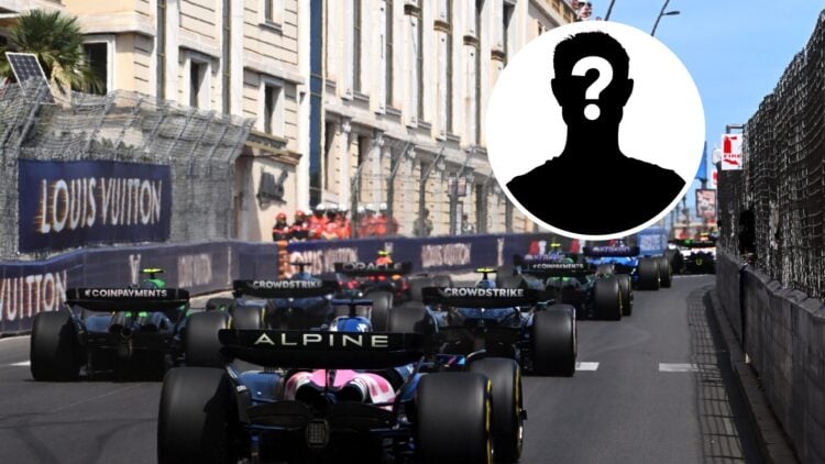 Formula 1 drivers racing on the opening lap of the 2025 Monaco Grand Prix