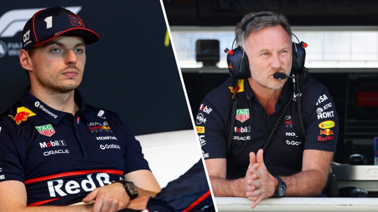 Max Verstappen and Christian Horner of Red Bull Racing during the 2025 Formula 1 season