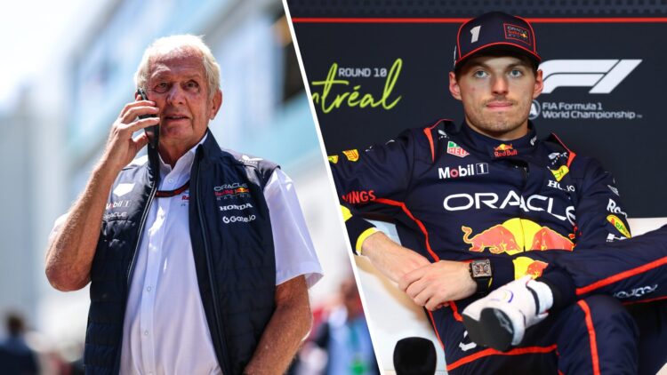 Max Verstappen and Helmut Marko of Red Bull Racing during the 2025 Formula 1 season
