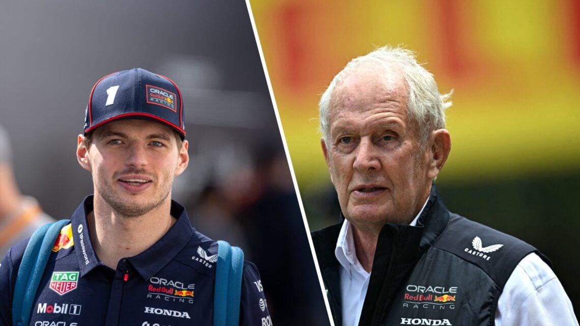 Max Verstappen and Helmut Marko of Red Bull Racing during the 2025 Formula 1 season