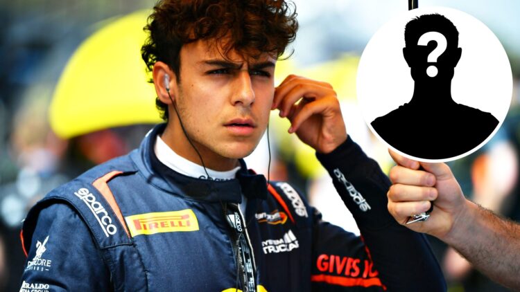 Red Bull junior Arvid Lindblad for Campos Racing at the 2025 F2 round at Melbourne, inset Mystery
