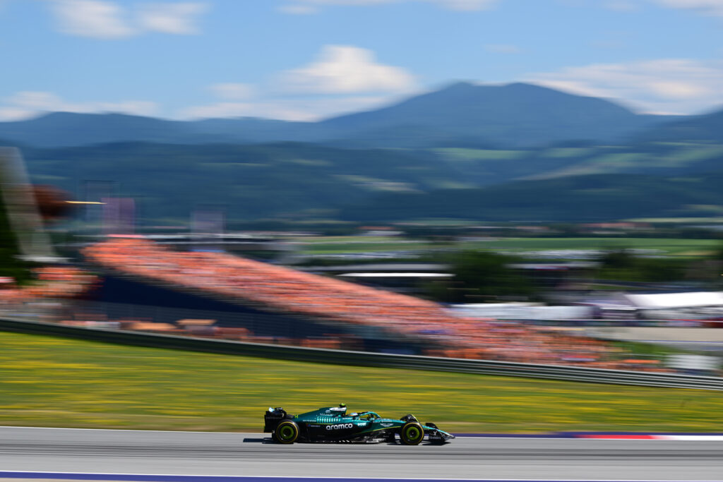 Aston Martin driver Fernando Alonso on track during the 2025 F1 Austrian Grand Prix