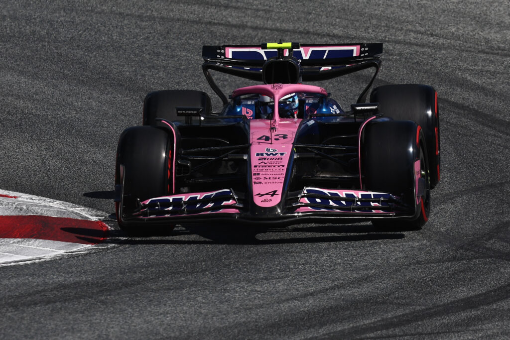 Alpine driver Franco Colapinto racing at the 2025 F1 Austrian Grand Prix