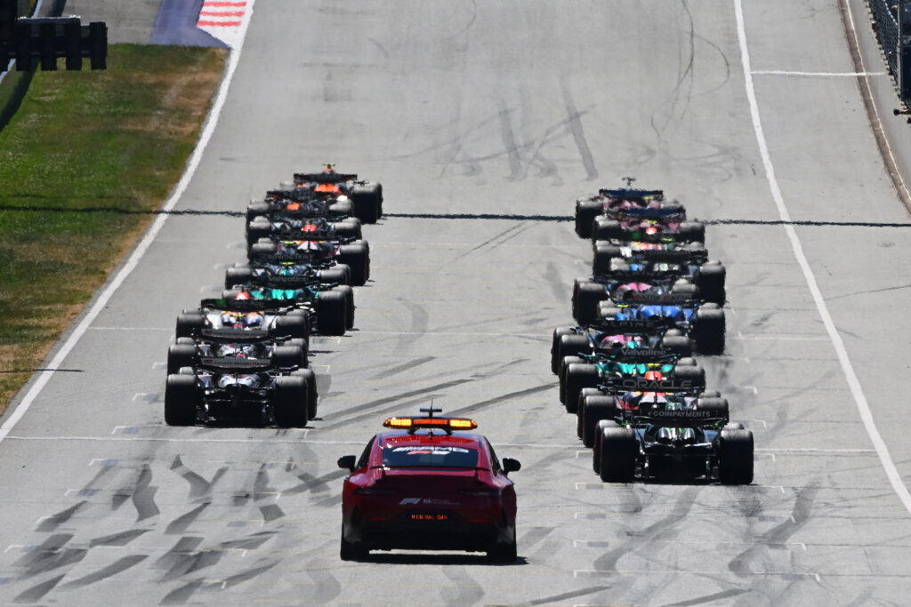 Drivers prepare for the start of the Austrian Grand Prix
