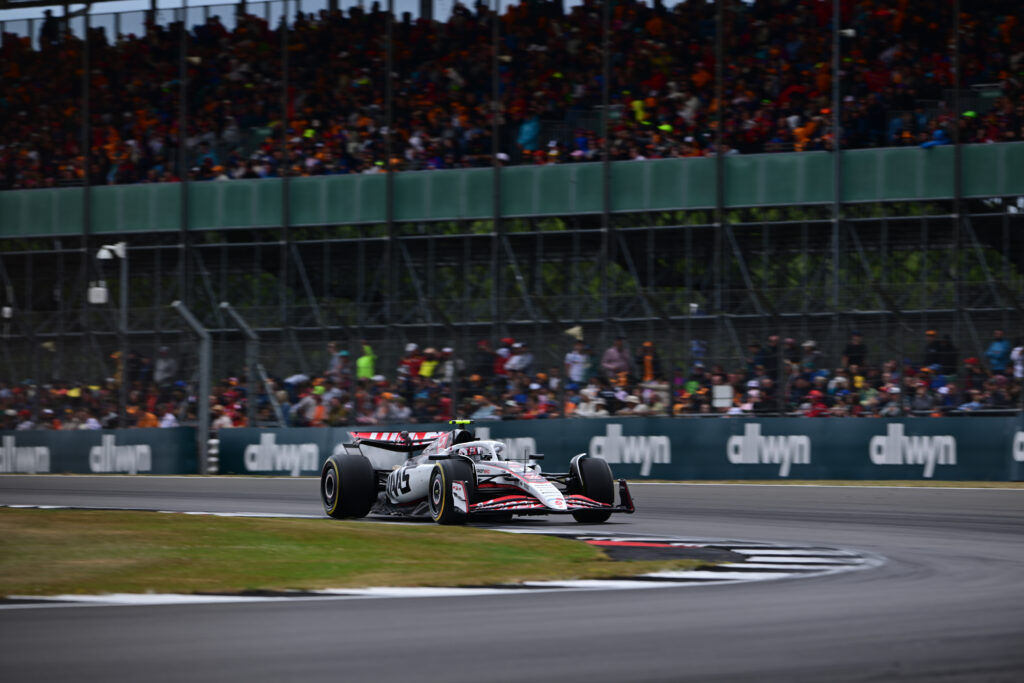 Haas driver Oliver Bearman on track during qualifying for the 2025 F1 British Grand Prix at Silverstone