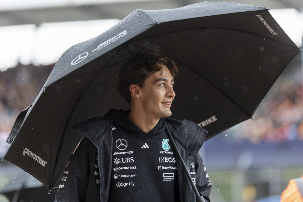 Mercedes driver George Russell at the 2025 Formula 1 British Grand Prix