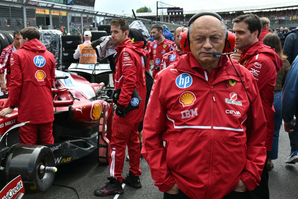 Ferrari team principal Fred Vasseur on the grid before the 2025 F1 British Grand Prix at Silverstone