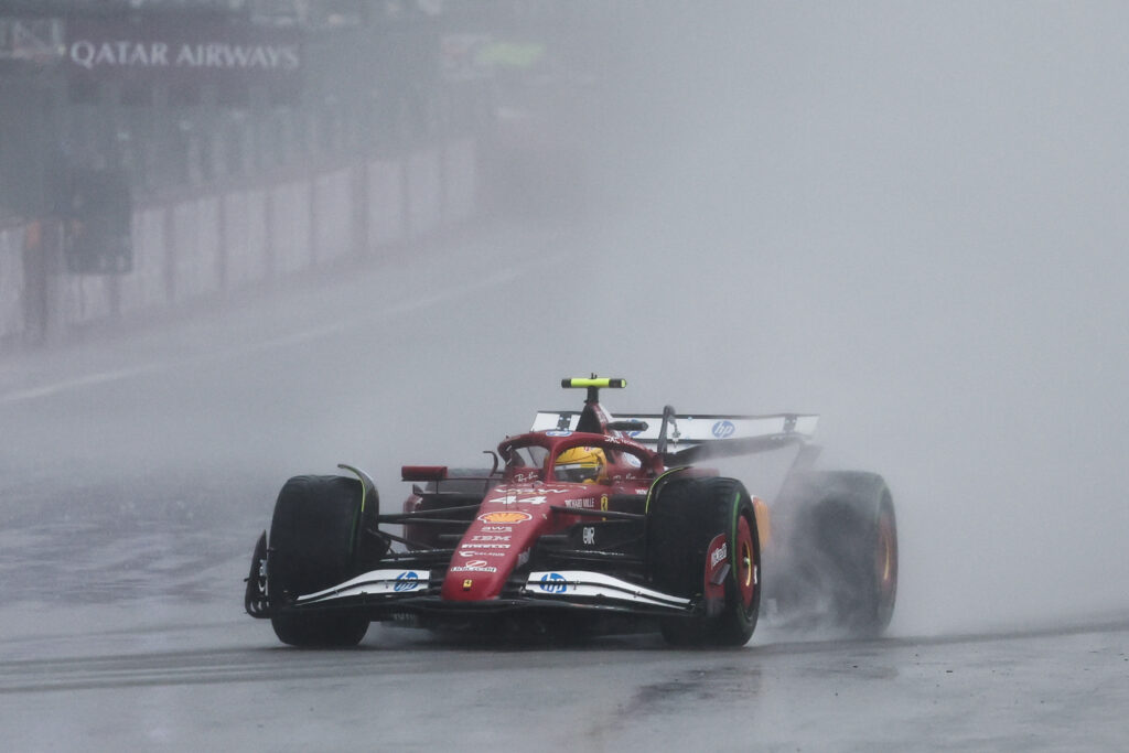 Ferrari driver Lewis Hamilton on track during the 2025 F1 British Grand Prix