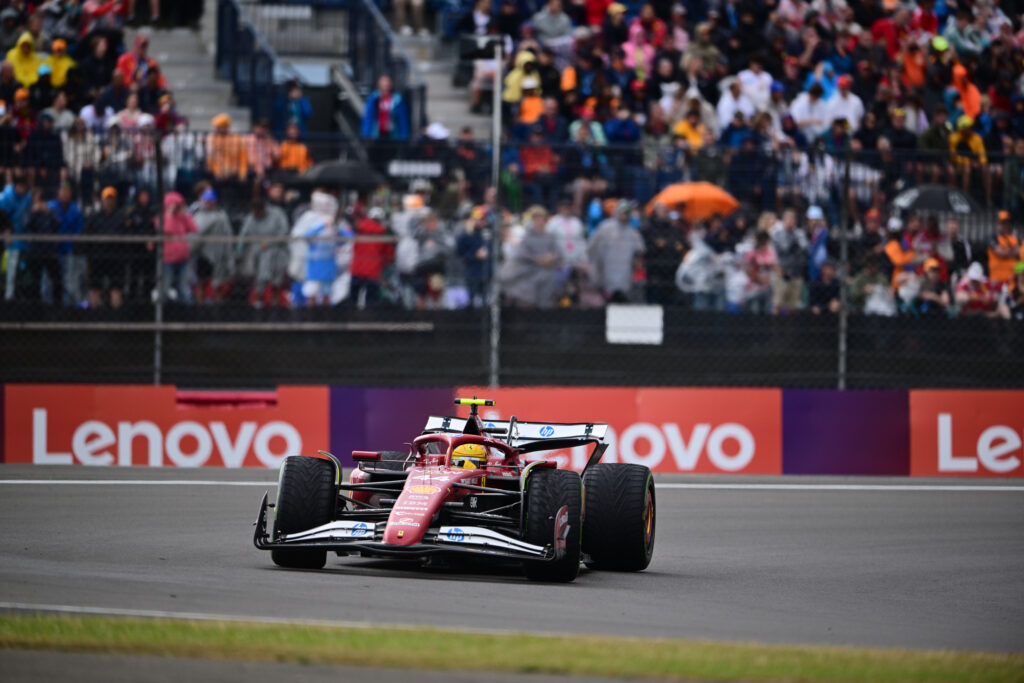 Ferrari driver Lewis Hamilton on track during the 2025 F1 British Grand Prix at Silverstone