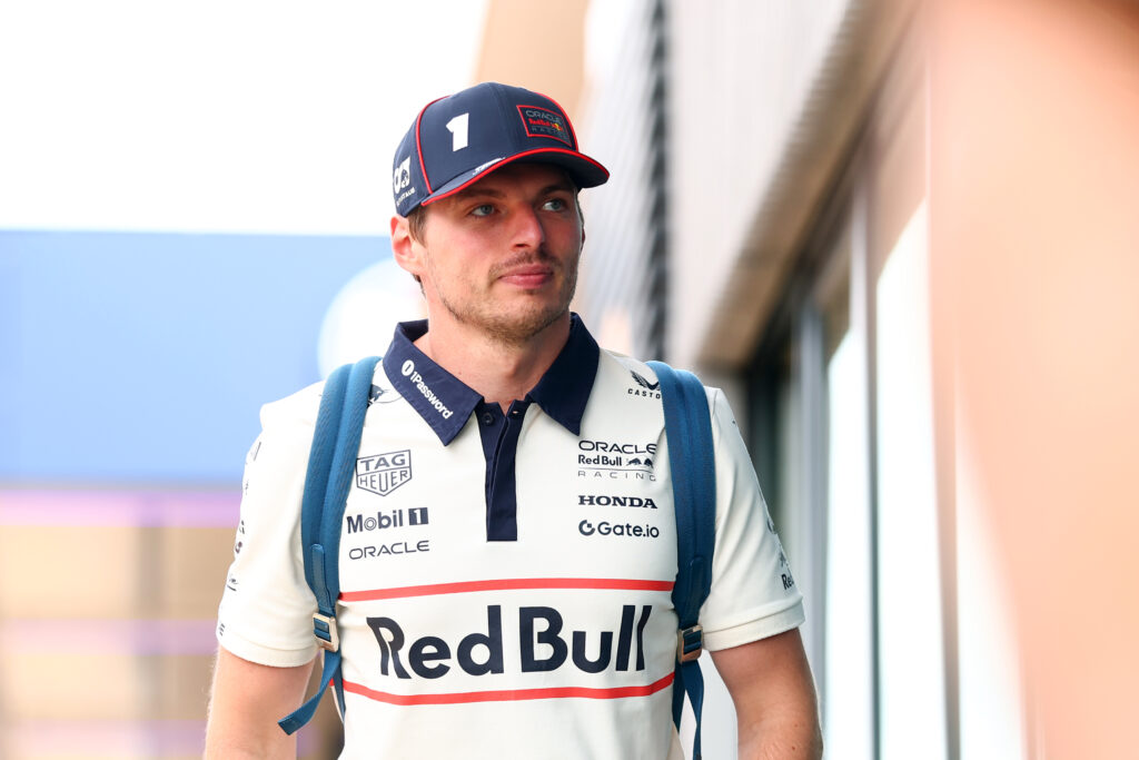 Max Verstappen walking in the paddock at the 2025 British Grand Prix