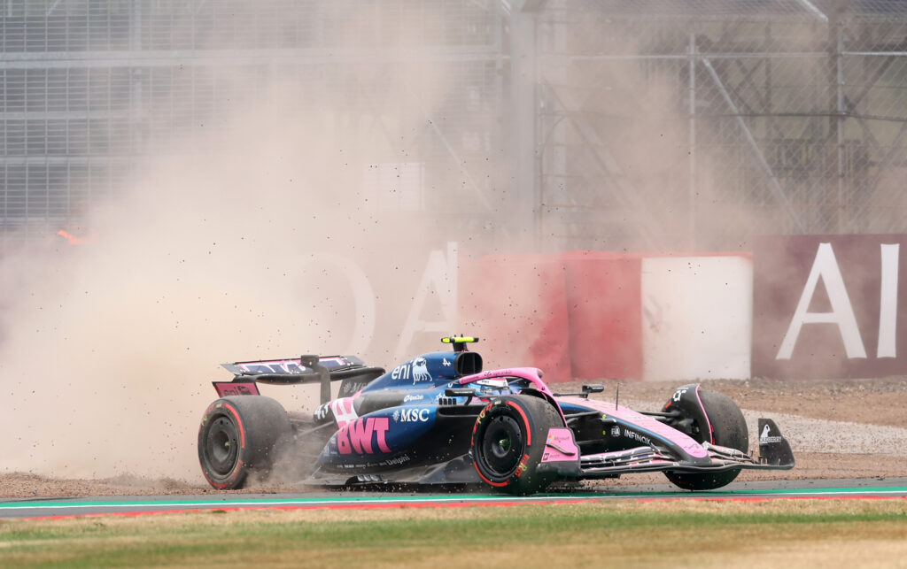 Franco Colapinto after spinning at in qualifying at the 2025 British Grand Prix