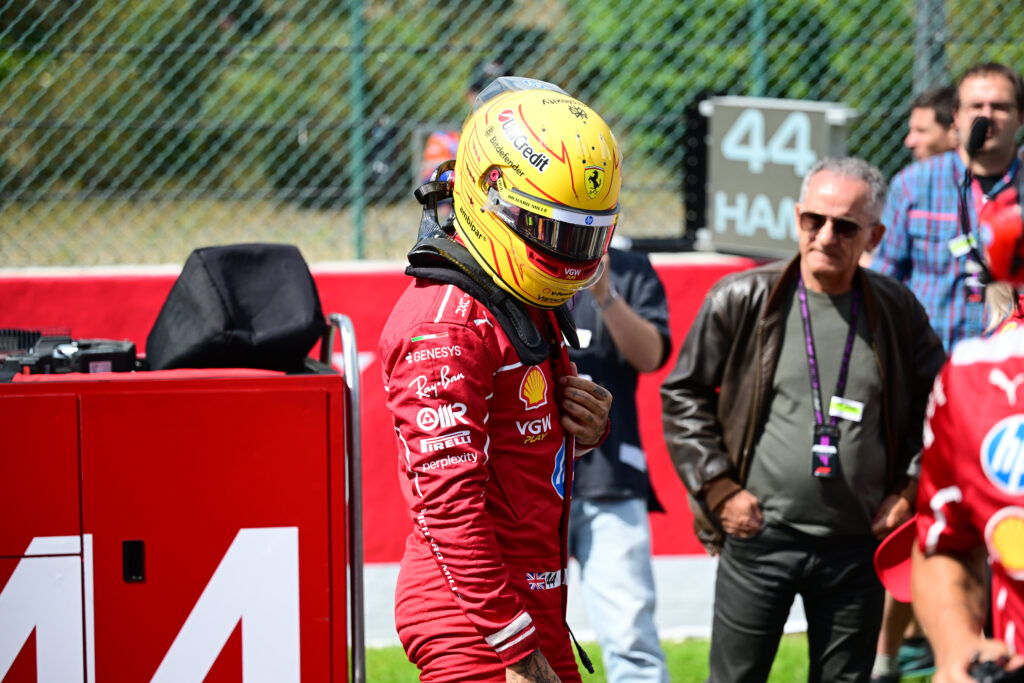 Lewis Hamilton of Ferrari during the Sprint at the 2025 Belgian Grand Prix