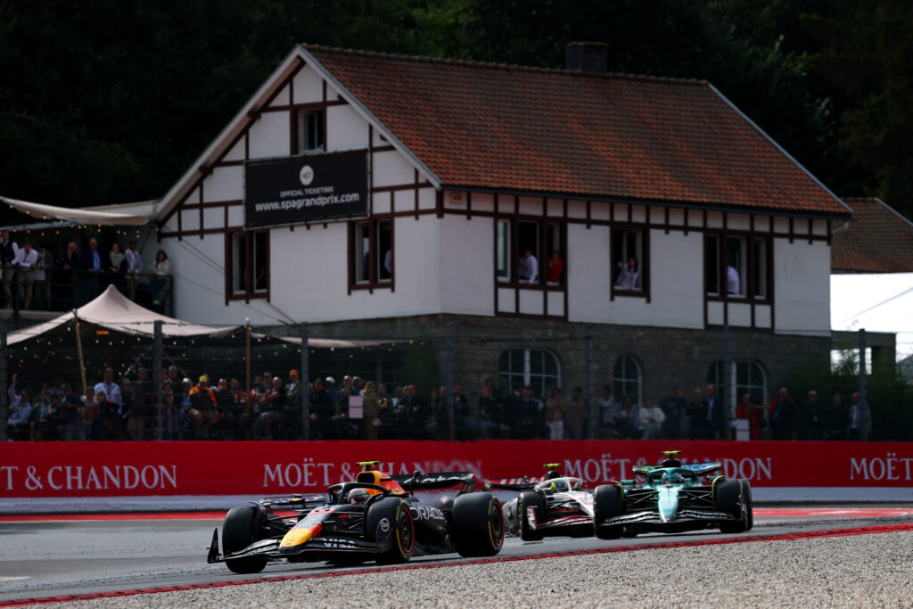 Red Bull driver Yuki Tsunoda on track during the 2025 F1 Belgian Grand Prix
