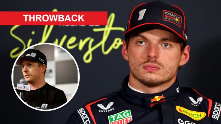Max Verstappen of Red Bull Racing at the 2025 British Grand Prix and Kimi Raikkonen
