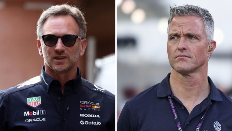 Former Red Bull Racing team principal Christian Horner (left), Ralf Schumacher (right) at the Bahrain Grand Prix