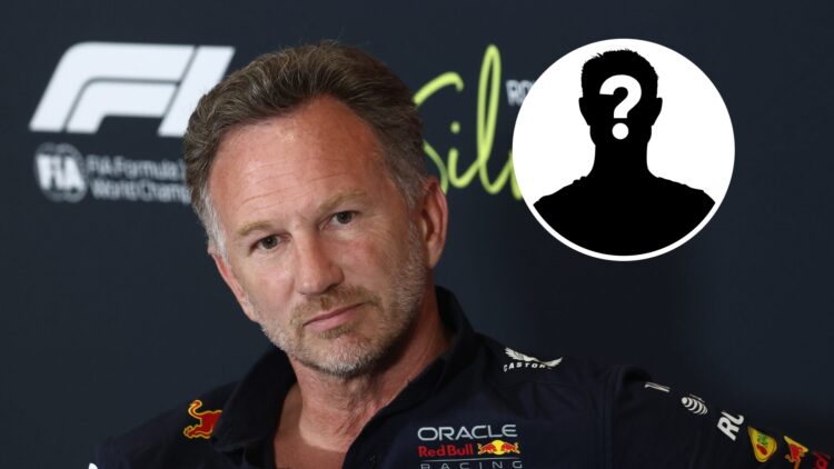 Christian Horner in the media room at Silverstone during the 2025 British Grand Prix