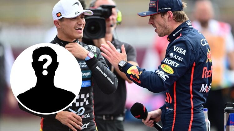 Red Bull Racing driver Max Verstappen (right) and McLaren driver Lando Norris (left) at the 2025 Formula 1 British Grand Prix