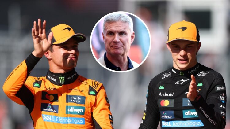 McLaren drivers Lando Norris and Oscar Piastri at the 2025 Formula 1 Austrian Grand Prix, inset, David Coulthard at the 2025 Formula 1 Monaco Grand...