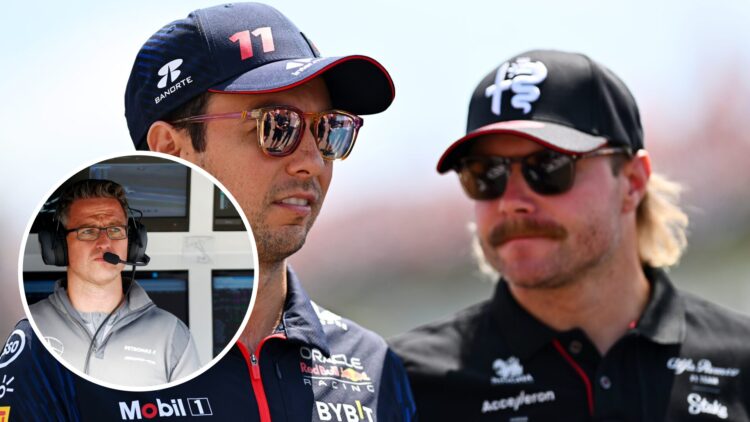 Red Bull Racing driver Sergio Perez and Sauber driver Valtteri Bottas at the Hungarian Grand Prix, inset, Ralf Schumacher