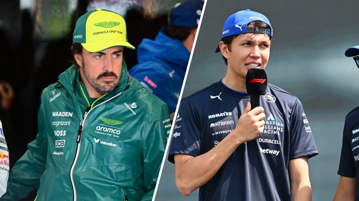 Fernando Alonso, driver for Aston Martin F1 team. Alex Albon, driver for Williams F1 team.