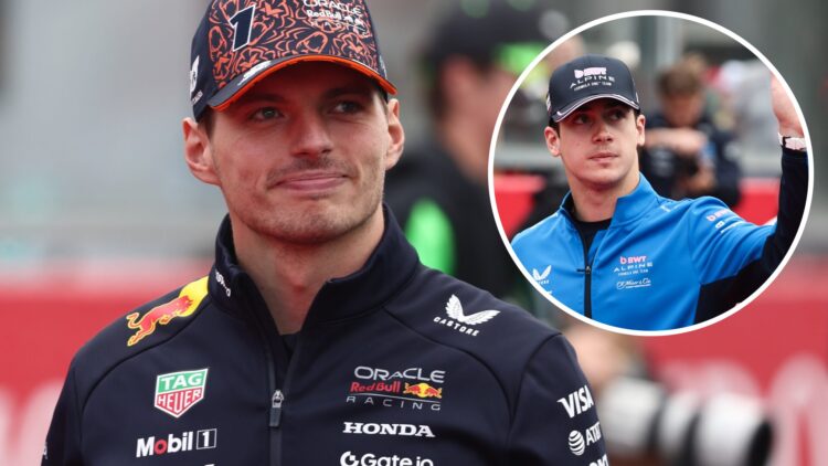 Red Bull Racing driver Max Verstappen at the 2025 Formula 1 Belgian Grand Prix, inset Franco Colapinto