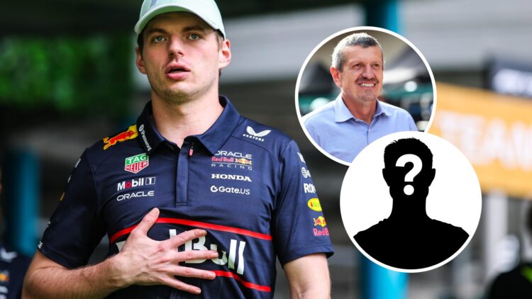 Red Bull Racing driver Max Verstappen at the Miami Grand Prix, inset, Guenther Steiner
