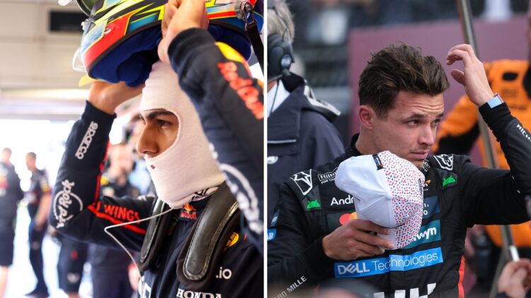 Red Bull Racing junior driver Arvid Lindblad at the British Grand Prix, McLaren driver Lando Norris after winning the British Grand Prix