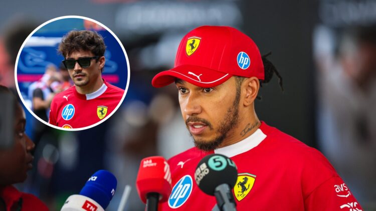 Lewis Hamilton and Charles Leclerc of Ferrari at the 2025 Austrian Grand Prix