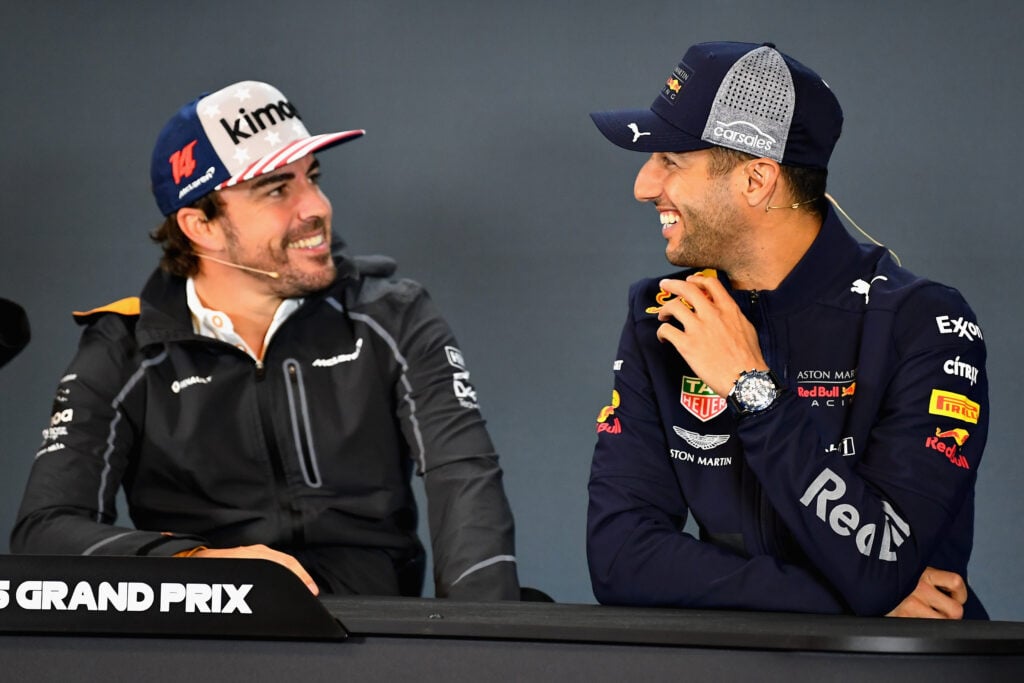 Fernando Alonso and Daniel Ricciardo at the United States Grand Prix