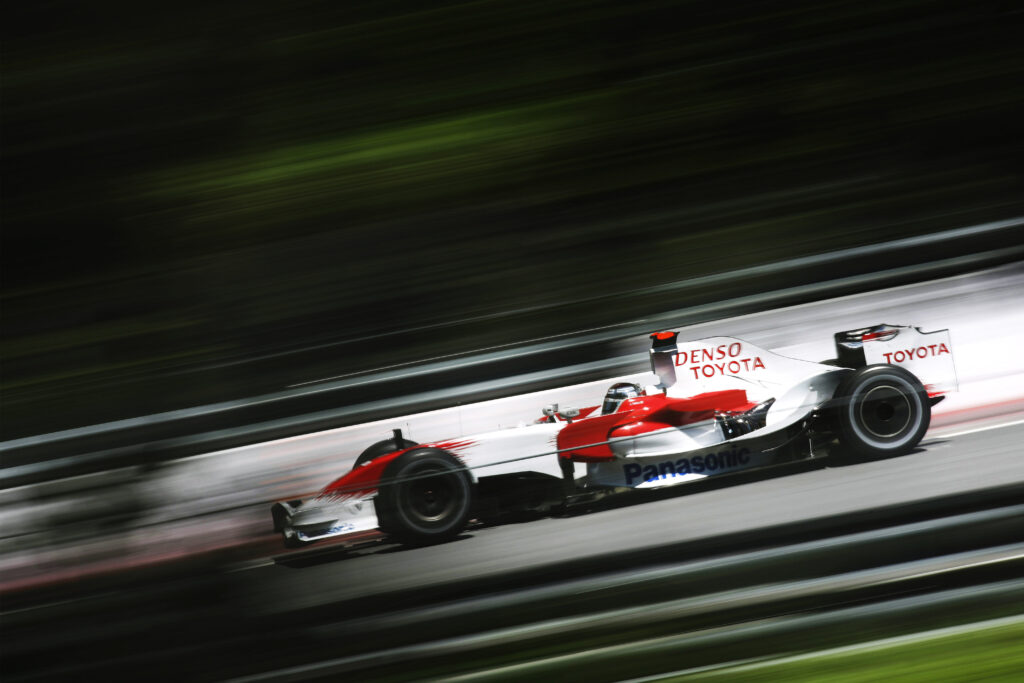 Jarno Trulli driving a Toyota F1 car during the 2008 F1 season