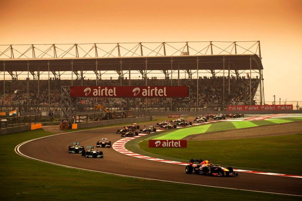 Sebastian Vettel leading the 2013 Indian Grand Prix