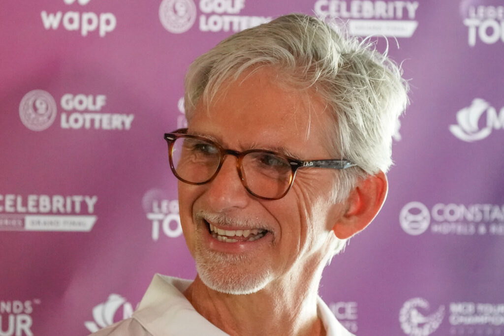 Damon Hill in media interview prior to the 2022 MCB Tour Championship in Seychelles