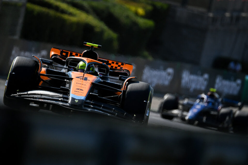 McLaren driver Lando Norris on track during the 2023 F1 Hungarian Grand Prix