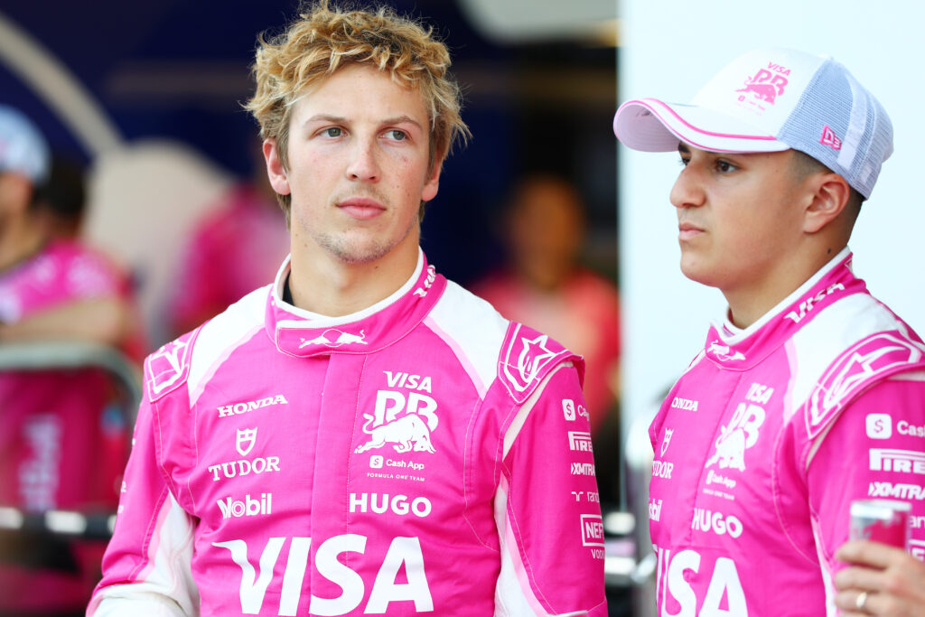 Racing Bulls drivers Liam Lawson and Isack Hadjar at the Miami Grand Prix