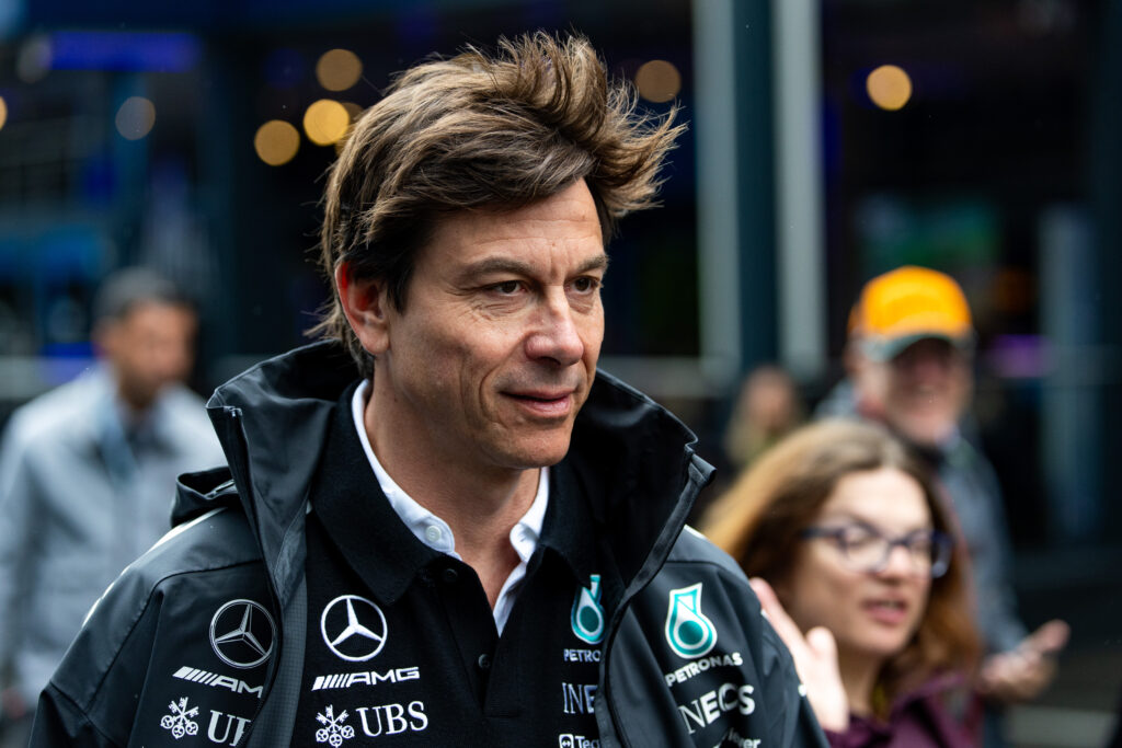 Toto Wolff of Mercedes walks through the F1 paddock