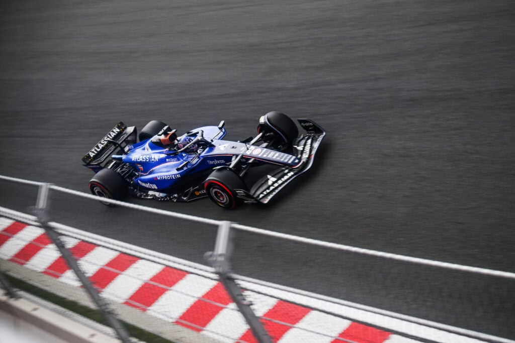 Williams driver Alex Albon on track during practice for the 2025 F1 Hungarian Grand Prix