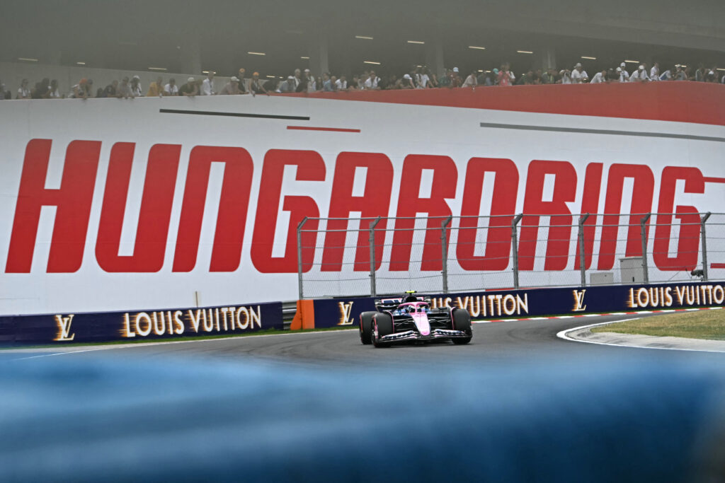 Alpine driver Franco Colapinto on track during qualifying for the 2025 F1 Hungarian Grand Prix paddock