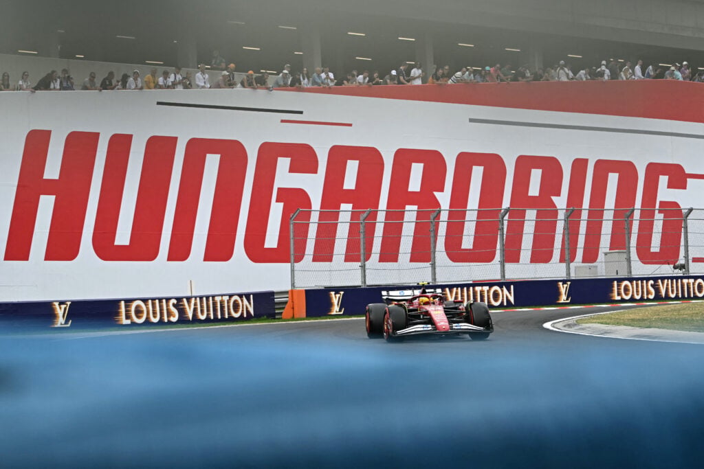 Ferrari driver Lewis Hamilton on track during qualifying for the 2025 F1 Hungarian Grand Prix