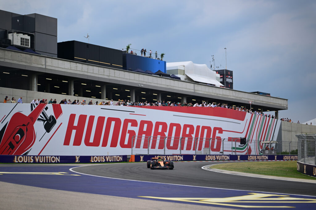 McLaren driver Lando Norris on track during qualifying for the 2025 F1 Hungarian Grand Prix
