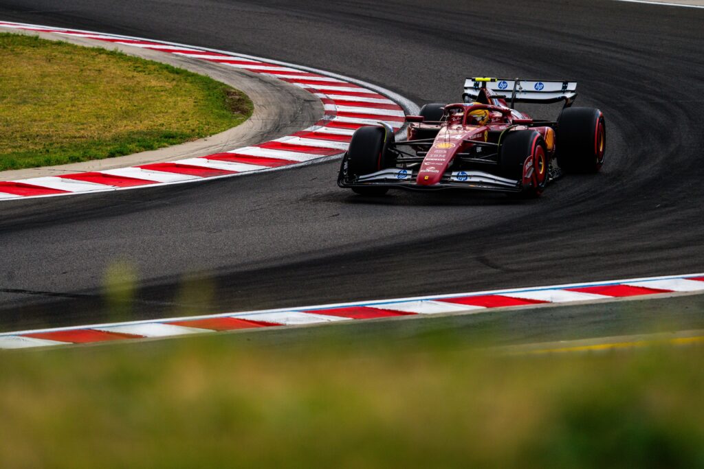 Ferrari driver Lewis Hamilton on track during qualifying for the 2025 F1 Hungarian Grand Prix